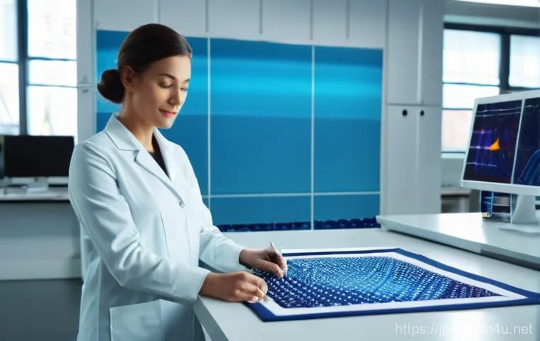 섬유기사 필기시험 대비 전략 - **Prompt:** A highly professional and confident female Textile End-use Specialist (TES) in her late ...