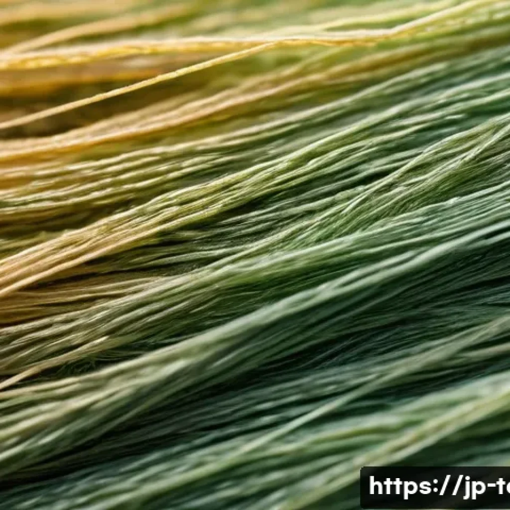 섬유기사 필기시험 요약집 - A detailed close-up illustration of natural fibers such as cotton, linen, silk, and wool, showcasing...