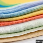 섬유기사 필기시험 기출문제 - A detailed cross-section illustration of various textile fibers, showcasing natural fibers like wool...